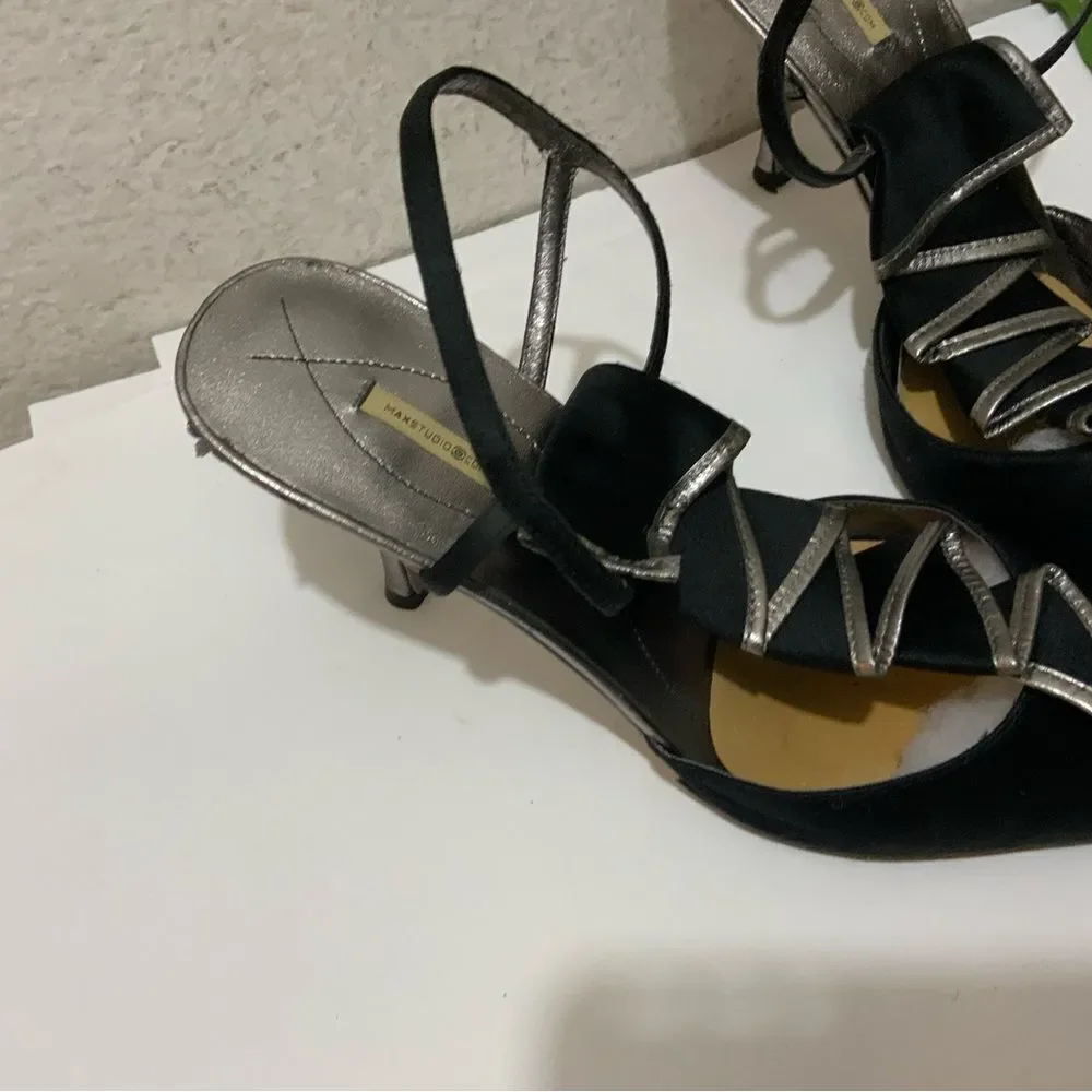 Maxx Studio Shoe heels black sliver size 8.5M